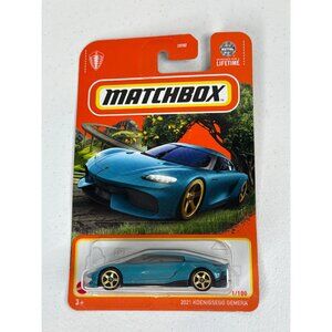 Matchbox Car 2021 Koenigsegg Gemera Toy Race Cars Kids Diecast Metal 1 64 Blue